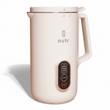 White electric jug with control panel on a brown background